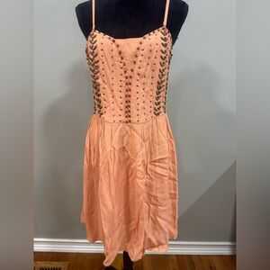 Peach Embellished Romeo & Juliet Couture Dress